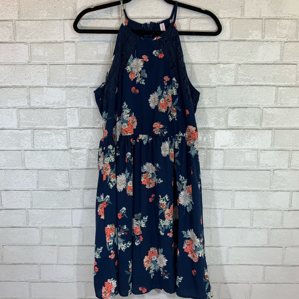 XHILARATION Blue Floral Dress